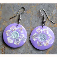 Earring, Made From Resin With Shell
