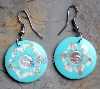 Earring, Made From Resin With Shell