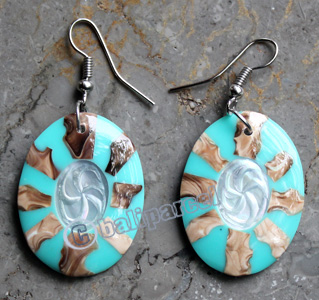 Earring, Made From Resin With Shell