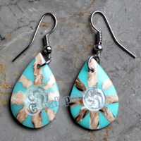 Earring, Made From Resin With Shell