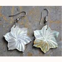 Earring, Made From Shell With Carving