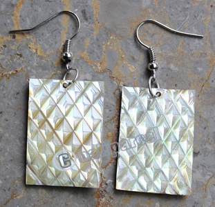 Earring, Made From Shell With Carving