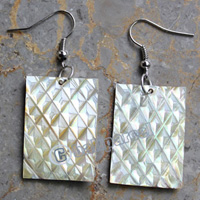 Earring, Made From Shell With Carving
