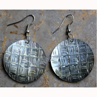 Earring, Made From Shell With Carving