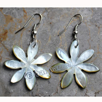 Earring, Made From Shell With Carving