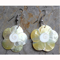 Earring, Made From Shell With Carving