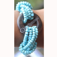 Bracelet, Made From Glassbeads With Sono Wood