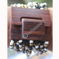 Bracelet, Made From Glassbeads With Sono Wood