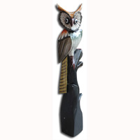Wooden Owl , Handcarved From Albesia Wood