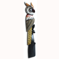 Wooden Owl , Handcarved From Albesia Wood