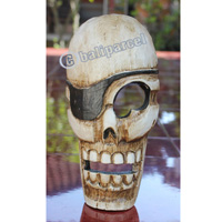 Pirate Skull, Handmade From Albesia Wood