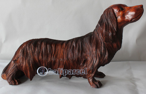 Wooden Dog, Hand Carved From Suar Wood