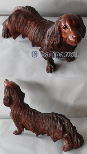 Wooden Dog, Hand Carved From Suar Wood