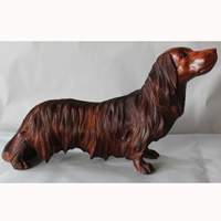 Wooden Dog, Hand Carved From Suar Wood