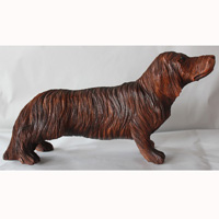 Wooden Dog, Hand Carved From Suar Wood