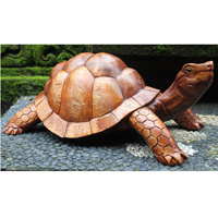 Wooden Tortoise, Hand Carved From Suar Wood