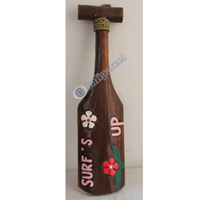 Wooden Tiki Paddle, Hand Carved From Albesia Wood