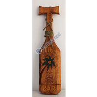 Wooden Tiki Paddle, Hand Carved From Albesia Wood