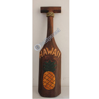 Wooden Tiki Paddle, Hand Carved From Albesia Wood