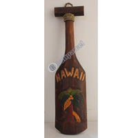 Wooden Tiki Paddle, Hand Carved From Albesia Wood