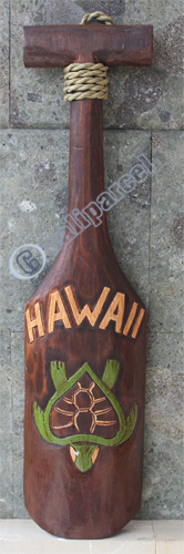 Wooden Tiki Paddle, Hand Carved From Albesia Wood