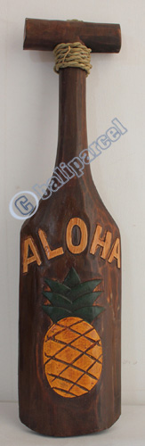 Wooden Tiki Paddle, Hand Carved From Albesia Wood