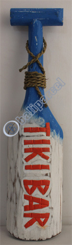Wooden Tiki Paddle, Hand Carved From Albesia Wood