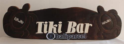 Wooden Tiki Wallhanging, Hand Carved From Albesia Wood
