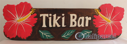 Wooden Tiki Wallhanging, Hand Carved From Albesia Wood