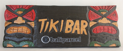 Wooden Tiki Wallhanging, Hand Carved From Albesia Wood