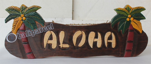 Wooden Tiki Wallhanging, Hand Carved From Albesia Wood