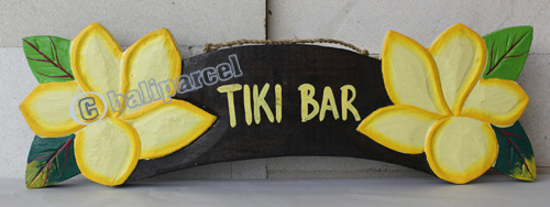 Wooden Tiki Wallhanging, Hand Carved From Albesia Wood