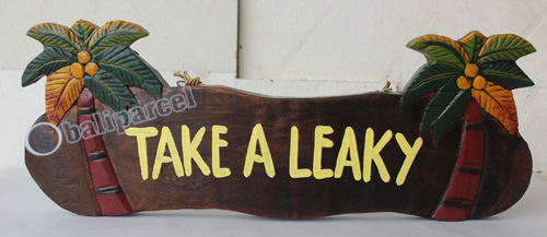 Wooden Tiki Wallhanging, Hand Carved From Albesia Wood