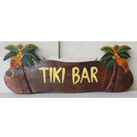 Wooden Tiki Wallhanging, Hand Carved From Albesia Wood