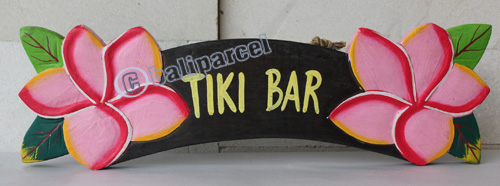 Wooden Tiki Wallhanging, Hand Carved From Albesia Wood