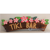 Wooden Tiki Wallhanging, Hand Carved From Albesia Wood