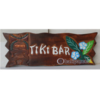 Wooden Tiki Wallhanging, Hand Carved From Albesia Wood