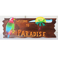 Wooden Tiki Wallhanging, Hand Carved From Albesia Wood