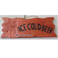 Wooden Tiki Wallhanging, Hand Carved From Jempinis Wood