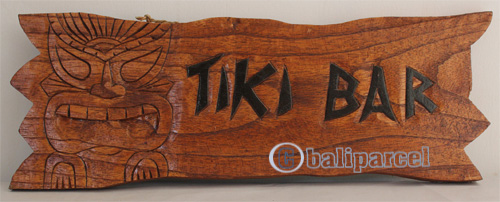 Wooden Tiki Wallhanging, Hand Carved From Jempinis Wood
