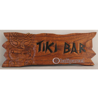 Wooden Tiki Wallhanging, Hand Carved From Jempinis Wood
