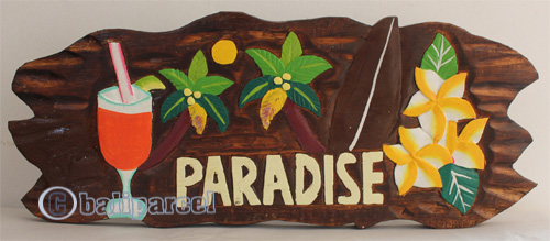 Wooden Tiki Wallhanging, Hand Carved From Albesia Wood
