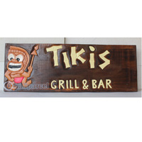 Wooden Tiki Wallhanging, Hand Carved From Albesia Wood