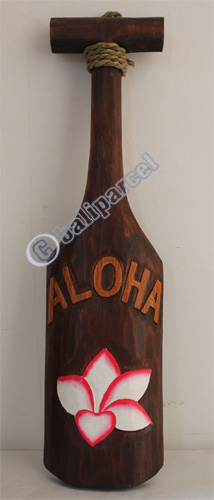 Wooden Tiki Paddle, Hand Carved From Albesia Wood