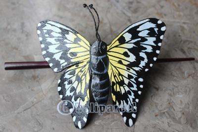 Hair Clip, Made From Leather With Sono Wood