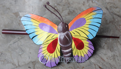 Hair Clip, Made From Leather With Sono Wood