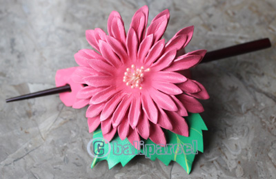 Hair Clip, Made From Leather With Sono Wood