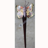 Hair Stick, Made From Leather Wiith Sono Wood