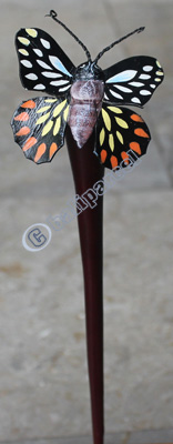 Hair Stick, Made From Leather Wiith Sono Wood