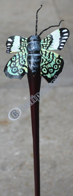 Hair Stick, Made From Leather Wiith Sono Wood